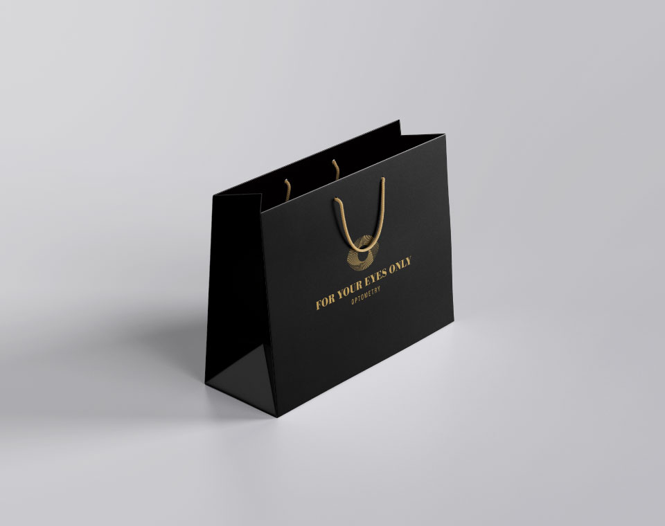 For Your Eyes Only Customer Bag Design Angle