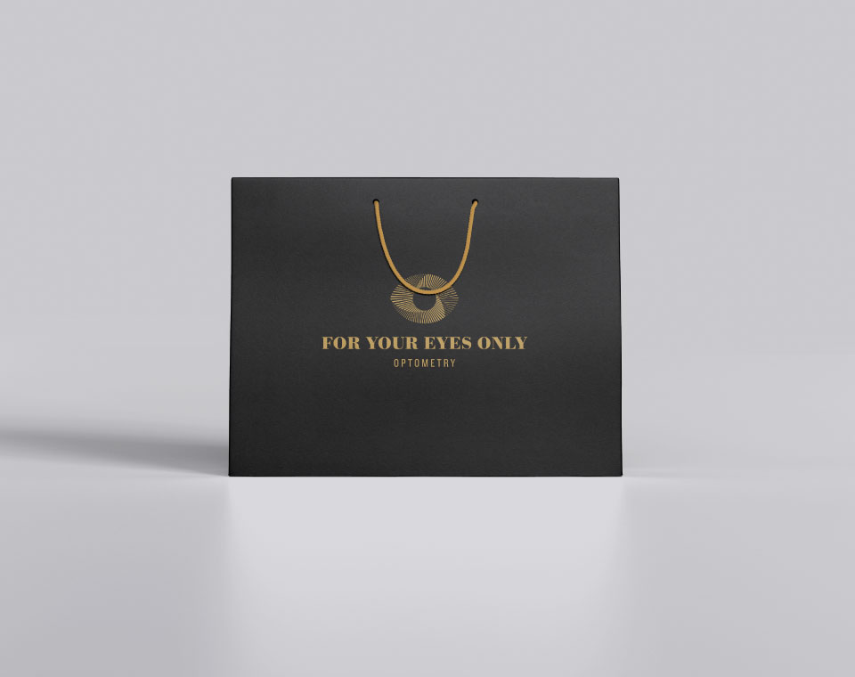 For Your Eyes Only Customer Bag Design Front