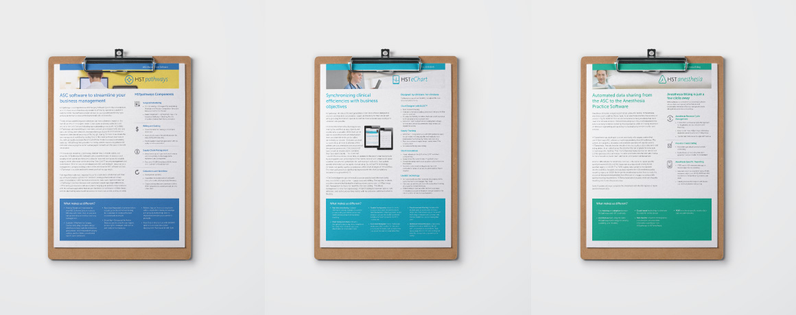 Medical Software data sheet designs